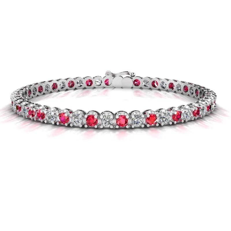 Handmade Bangle Bracelets with Polymer Clay Designs for a Personal TouchRound Brilliant Diamond and Ruby Bracelet BRDR45558