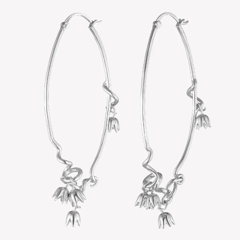 Large hoop earringsCOILED LILY OF THE VALLEY HOOPS