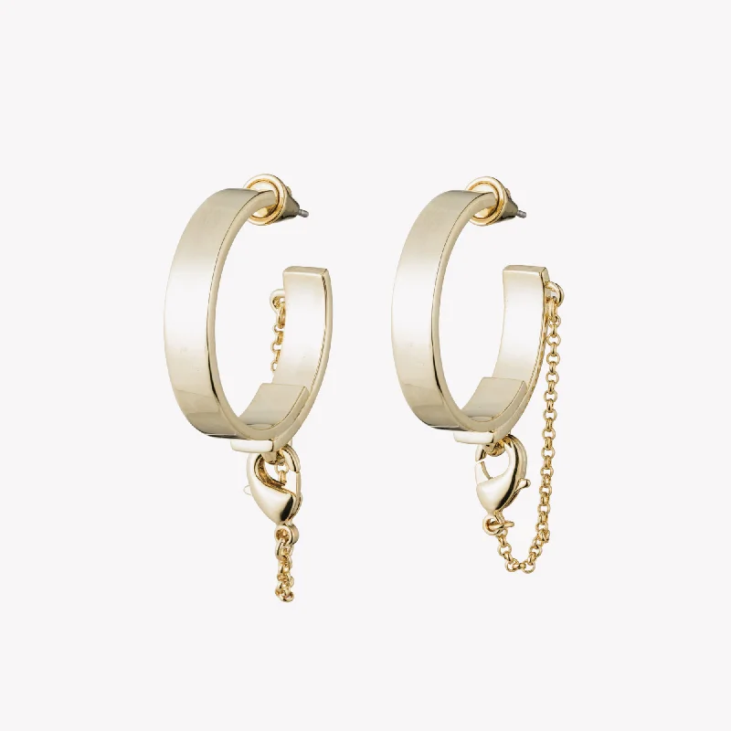 Diamond hoop earringsSAFETY CHAIN HOOP EARRINGS