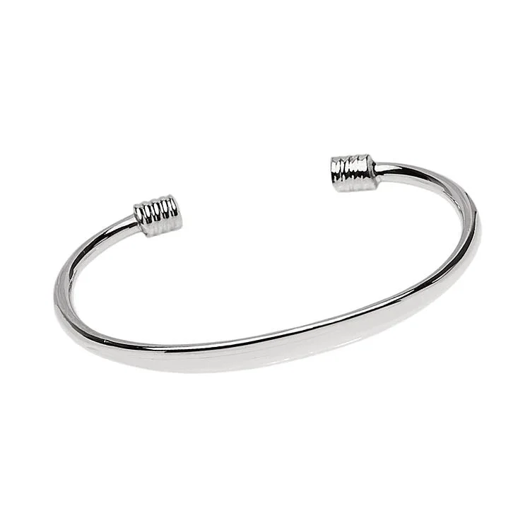 Solid Gold Bangles with Intricate Floral Engravings for a Luxurious LookSterling Silver Barrel Twist Torque Bangle | Silver Bracelet for Men & Women