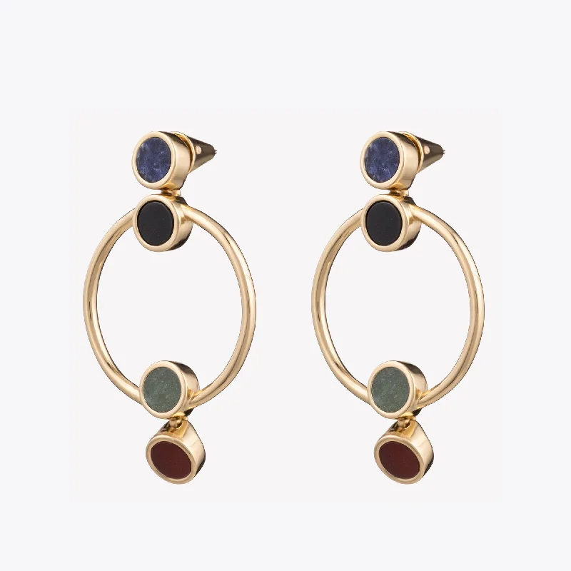 Trendy hoop earringsINLAID OPEN CIRCLE EARRINGS