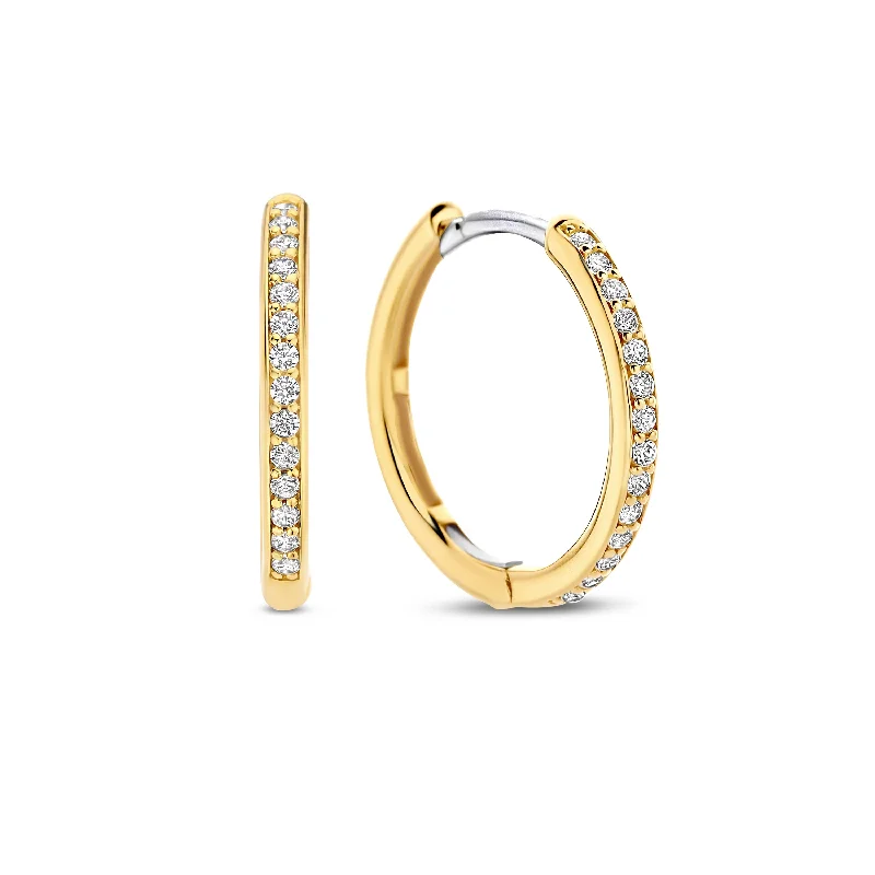 Huggie hoop earringsTi Sento Gold Medium Hoop Earrings