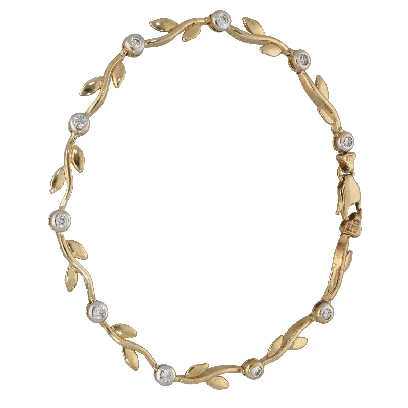 Solid Gold Bangles with Intricate Floral Engravings for a Luxurious Look9ct Gold Cubic Zirconia Fancy Bracelet