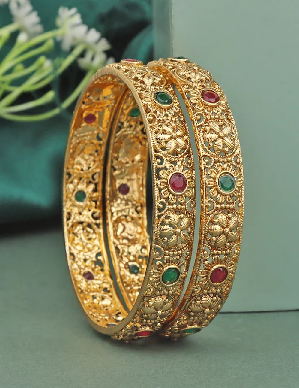 Adjustable Bangle Bracelets with Magnetic Closures for Easy Wear and RemovalDesigner Ruby Emerald Matt Stone Bangles ZBGL11171