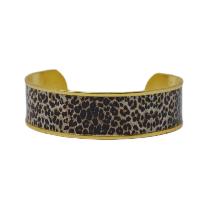 Large - Sized Women's Leather Cuff Bracelets with Studded Details for a Punk - Rock VibeLeopard Print Cuff Bracelet