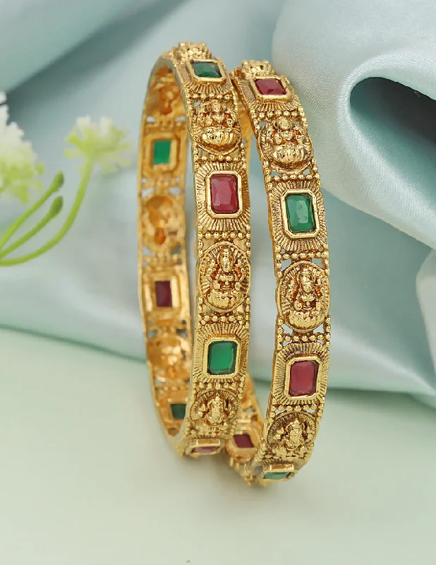 Boho - Style Bangle Bracelets with Feather and Bead EmbellishmentsDesigner Lakshmi Devi Matt Stone Bangles ZBGL11089