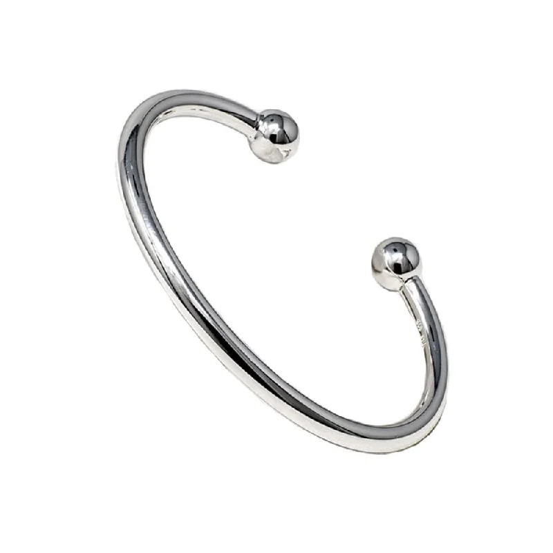 Children's Bangle Bracelets with Animal - Shaped Charms for a Cute AccessoryMens Solid Sterling Silver Torque Bangle Bracelet