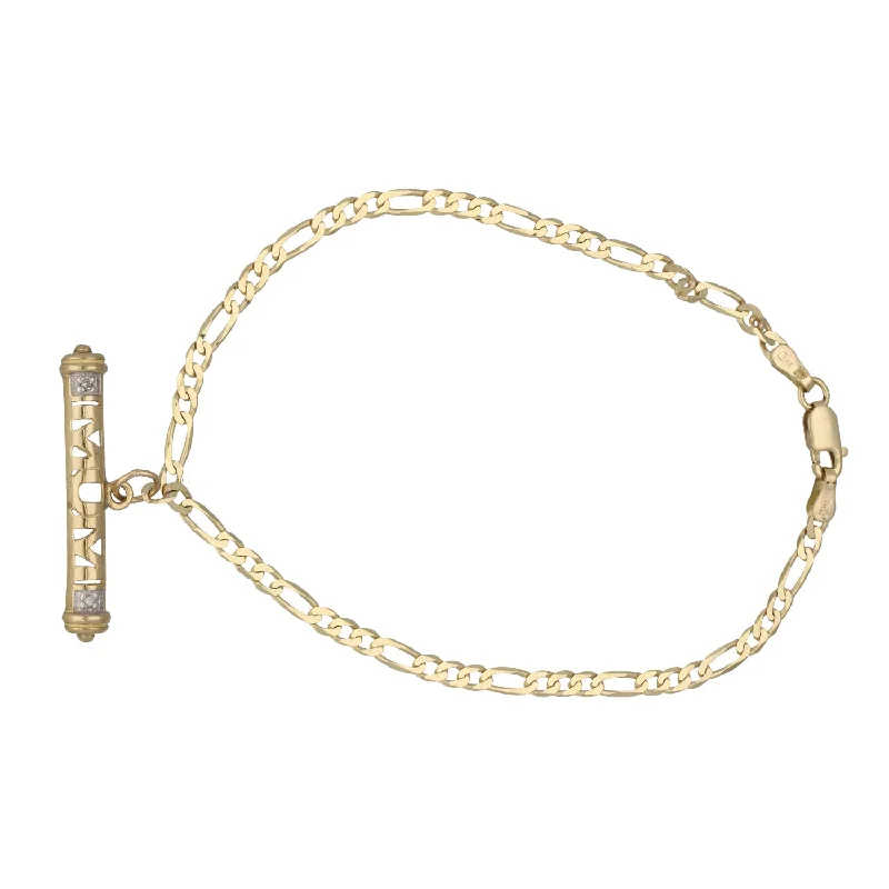 Leather - Wrapped Bangles with Studded Details for a Rock - Chic Vibe9ct Gold 0.01ct Diamond Figaro Bracelet