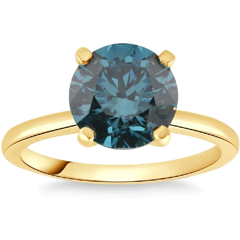 Two - Tone Gold and Silver Wedding Bands with a Twist Design for a Contemporary and Eye - Catching Style1 1/2Ct Round Blue Diamond Engagement Ring White or Yellow Gold Lab Grown