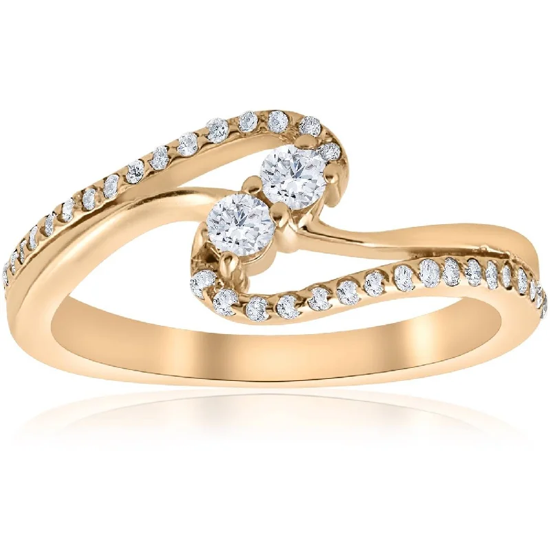 Vintage - Style Filigree Wedding Bands in 14K Gold for a Romantic and Antique - Inspired Aesthetic1/2ct Two Stone Diamond Forever Us Engagement Ring Yellow Gold