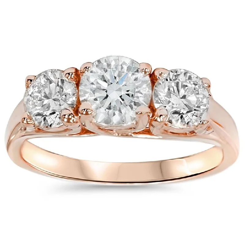 Moissanite - Set Wedding Bands in Yellow Gold for a Sparkling and Ethical Alternative to Diamonds2ct 3 Stone Diamond Engagement Ring Rose Gold