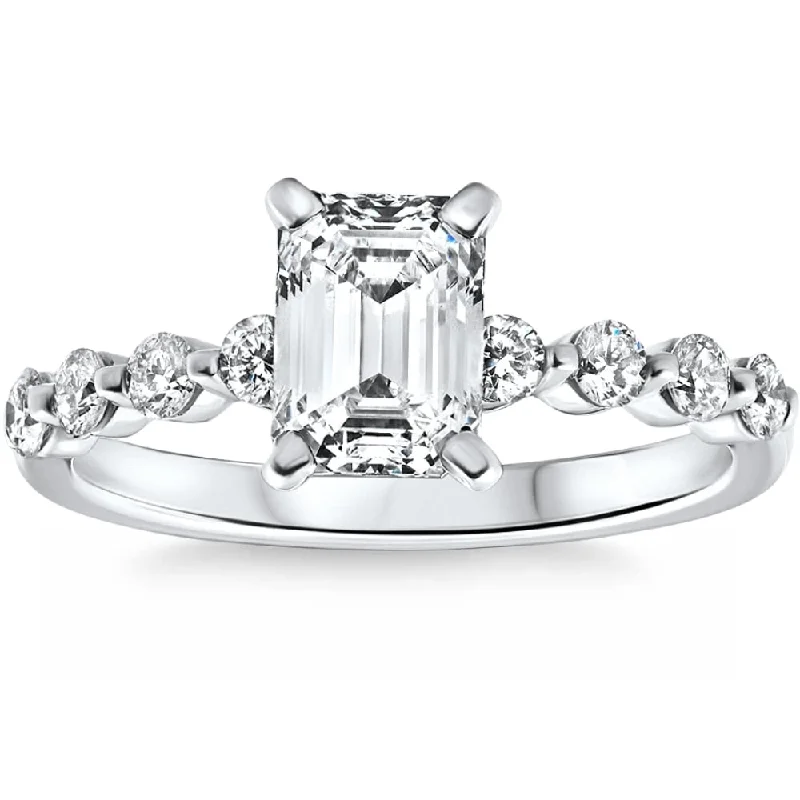 Pearl - and - Diamond - Studded Wedding Bands in White Gold for a Feminine and Elegant TouchCertified 2 1/3Ct Emerald Cut Diamond Engagement Ring Gold Lab Grown