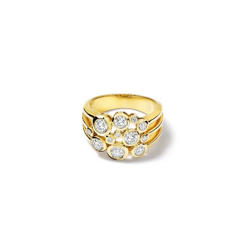 Vintage - Inspired Engagement Rings with Filigree Work and Emerald - Cut Center StoneCirkel Ring 18ct Yellow Gold - Diamond