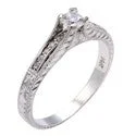 Marquise Cut Engagement Rings with a Channel - Set Diamond BandEngagement 0.30 Round HCt Engraved Shank Cubic Zirconia Cz Ring