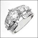 Marquise Cut Engagement Rings with a Channel - Set Diamond BandEngagement 2.25 Brilliant Round Center Wide Shank Cubic Zirconia Cz Ring