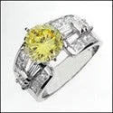 Solitaire Engagement Rings with a High - Clarity Round Diamond and Tapered BandEngagement 2.25 Round canary Stone wide channel shank Cubic Zirconia Cz Ring