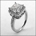 Solitaire Engagement Rings with a High - Clarity Round Diamond and Tapered BandEngagement 3 Ct Cushion Center in Halo Cubic Zirconia Cz Ring