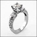 Signature - Design Engagement Rings with a Brand - Exclusive Pattern and Premium DiamondsEngagement Brilliant 1 Ct CZ Center Euro Shank Cubic Zirconia Cz Ring