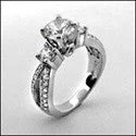 Vintage Cluster Engagement Rings with Antique - Cut Diamonds and Silver FiligreeEngagement Brilliant Round CZ 1 Ct Cubic Zirconia Cz Ring