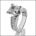 Solitaire Engagement Rings with a High - Clarity Round Diamond and Tapered BandChannel Set Cubic Zirconia Princess Cut 1.5 Carat 4 Prong Center Engagement Ring 14k White Gold