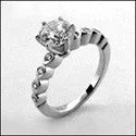 Three - Stone Engagement Rings Symbolizing Love's Past, Present, and Future with Asscher - Cut DiamondsEngagement Dainty 1 Ct Round Center Cubic Zirconia Cz Ring