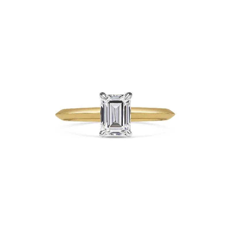 Oval Cut Engagement Rings in Palladium with a Hidden Halo for a Surprise SparkleGrace Ring - Emerald Cut - In Stock