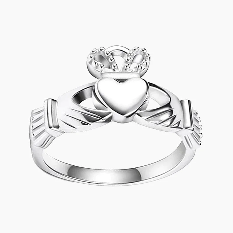 Emerald Cut Engagement Rings with Platinum Gallery and Split Shank DesignCeltic Knot Crown Engagement Wedding Ring