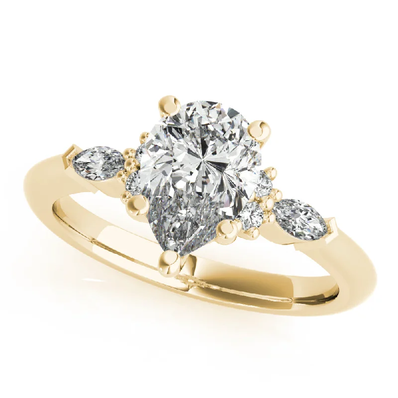 Engagement Rings with Sapphire and Diamond Combinations in a Vintage StyleWillow Pear Diamond Engagement Ring Setting