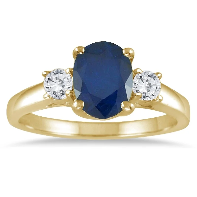 Turquoise Gemstone Rings in 925 Silver with a Southwestern - Inspired Design for a Rustic Charm1.35 Carat Sapphire and Diamond Three Stone Ring in 14K Yellow Gold