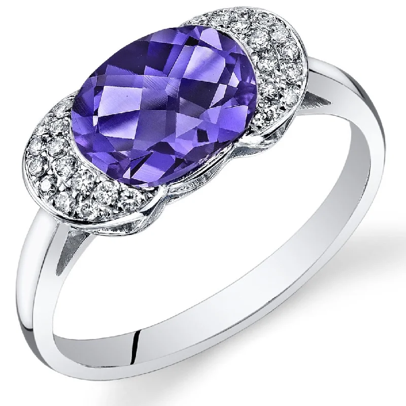 Tanzanite Gemstone Rings in 10K Gold with a Trilogy Design for a Sophisticated Gift14k White Gold 2.65ct Created Sapphire and Diamond Ring