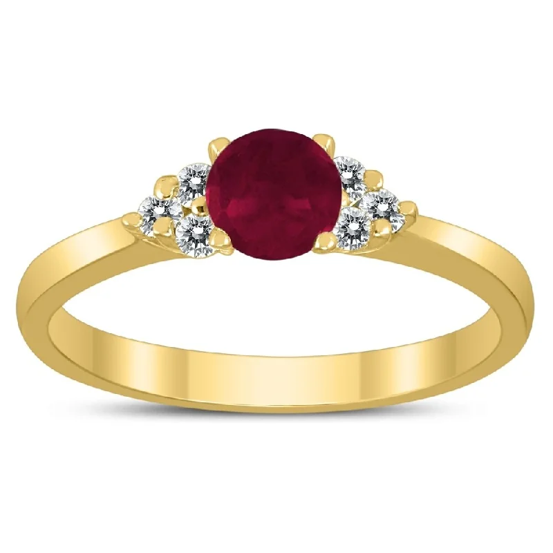 Alexandrite Gemstone Rings in Platinum with a Hidden Halo for a Rare and Luxurious Piece4MM Ruby and Diamond Cynthia Ring in 10K Yellow Gold