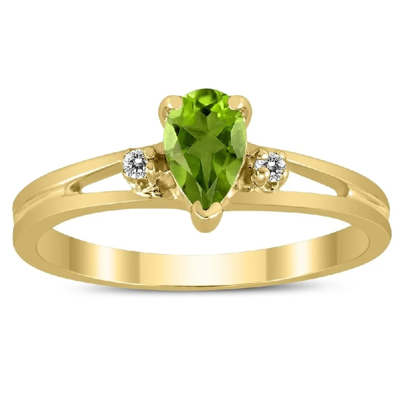 Opal Gemstone Rings in Rose Gold with a Milgrain Edge for a Feminine and Romantic Style6X4MM Peridot and Diamond Pear Shaped Open Three Stone Ring in 10K Yellow Gold