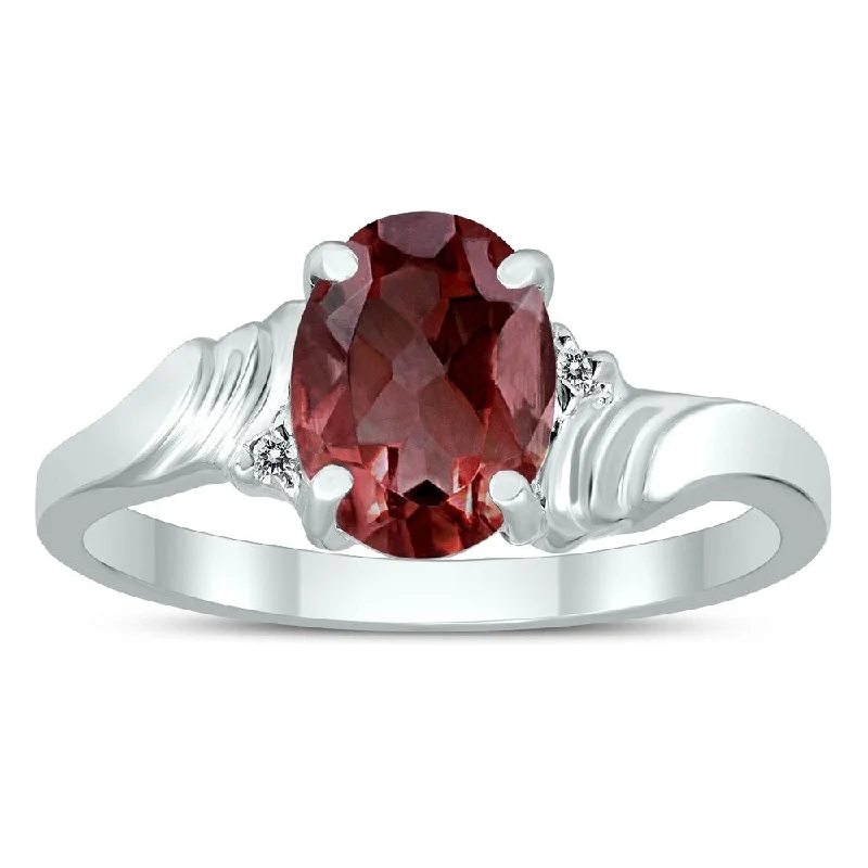 Ruby Gemstone Rings in 14K Yellow Gold with a Solitaire Setting for a Classic and Bold Statement8X6MM Garnet and Diamond Wave Ring in 10K White Gold