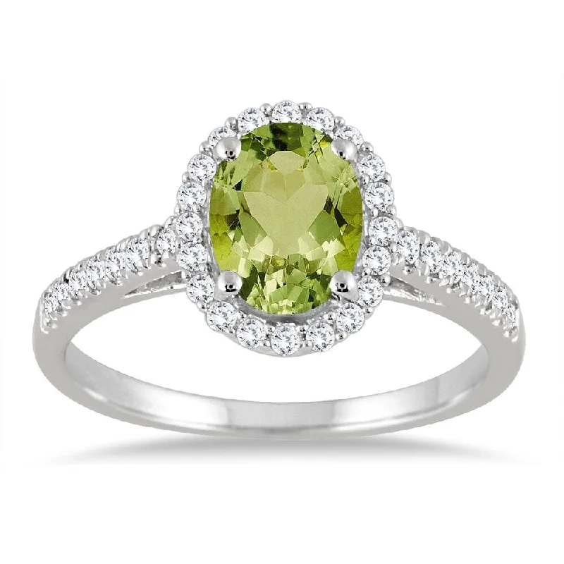 Ruby Gemstone Rings in 14K Yellow Gold with a Solitaire Setting for a Classic and Bold StatementPeridot and Diamond Halo Ring in 10K White Gold