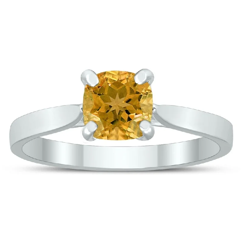 Ruby Gemstone Rings in 14K Yellow Gold with a Solitaire Setting for a Classic and Bold StatementSquare Princess Cut 6MM Citrine Solitaire Ring in 10K White Gold