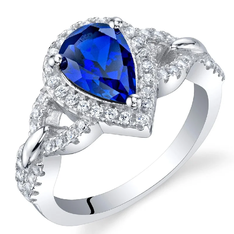 Iolite Gemstone Rings in 10K Gold with a Twisted Band for a Distinctive and Stylish AccessorySterling Silver 1.75 ct Created Sapphire Halo Ring