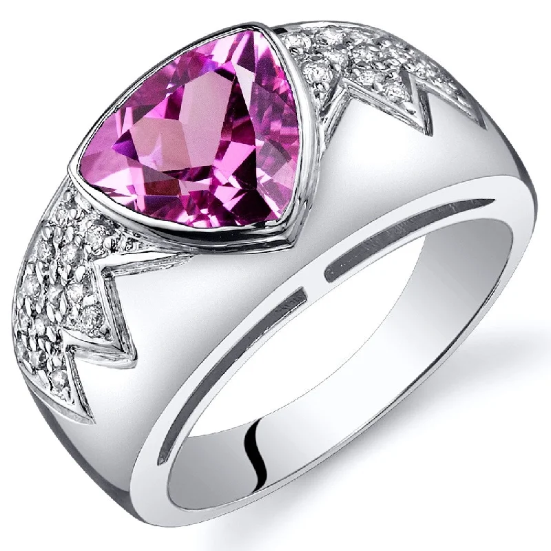 Iolite Gemstone Rings in 10K Gold with a Twisted Band for a Distinctive and Stylish AccessorySterling Silver 2.5 ct Created Pink Sapphire Birthstone Ring