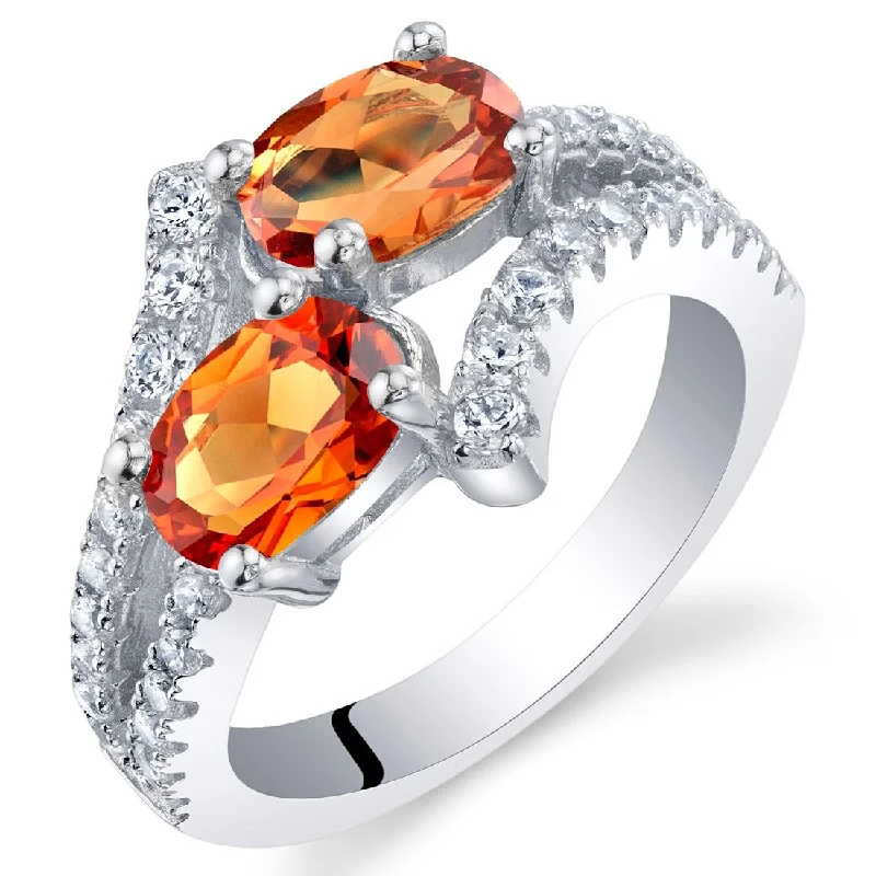 Alexandrite Gemstone Rings in Platinum with a Hidden Halo for a Rare and Luxurious PieceSterling Silver 2 ct Created Padparadscha Sapphire Birthstone Ring