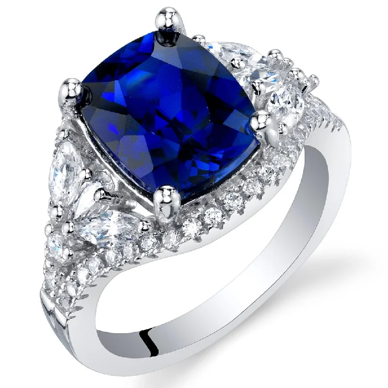 Alexandrite Gemstone Rings in Platinum with a Hidden Halo for a Rare and Luxurious PieceSterling Silver 4 ct Created Sapphire Birthstone Ring