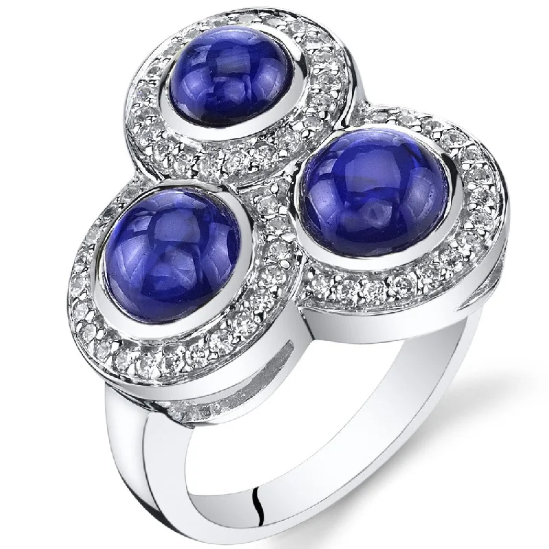 Moonstone Gemstone Rings in Silver - Plated Copper with a Celtic - Inspired Pattern for a Mystical VibeSterling Silver 4 ct Created Sapphire Birthstone Ring