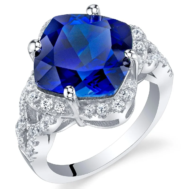 Tanzanite Gemstone Rings in 10K Gold with a Trilogy Design for a Sophisticated GiftSterling Silver 7.5 ct Created Sapphire Halo Ring