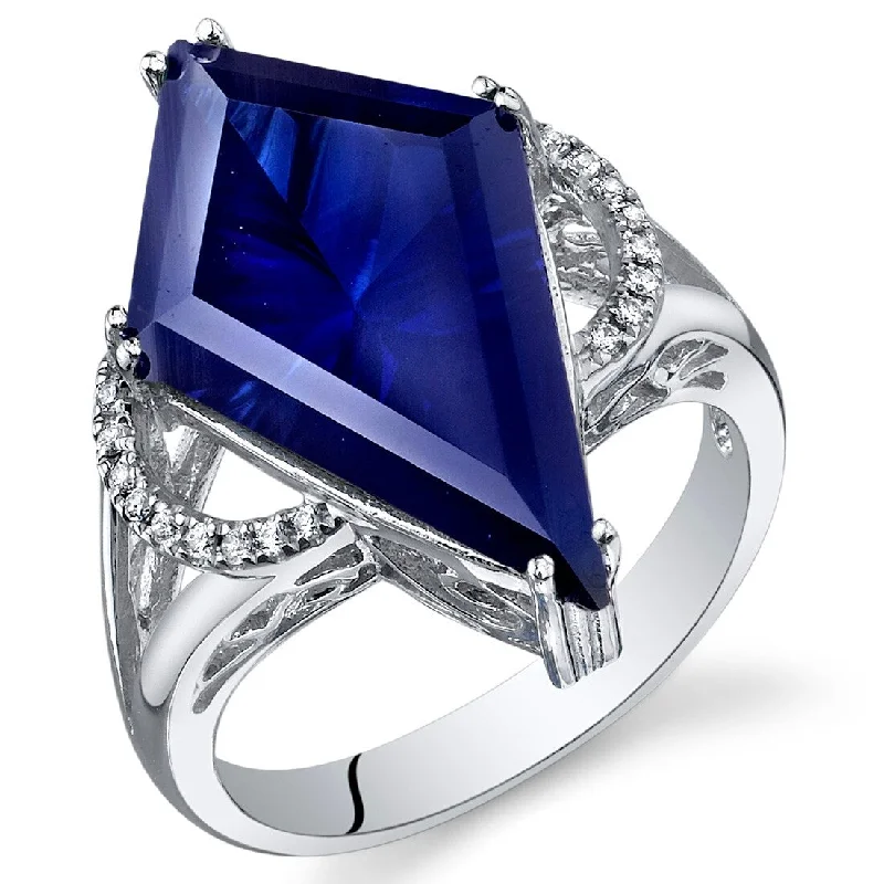 Tanzanite Gemstone Rings in 10K Gold with a Trilogy Design for a Sophisticated GiftSterling Silver 8 ct Created Sapphire Birthstone Ring