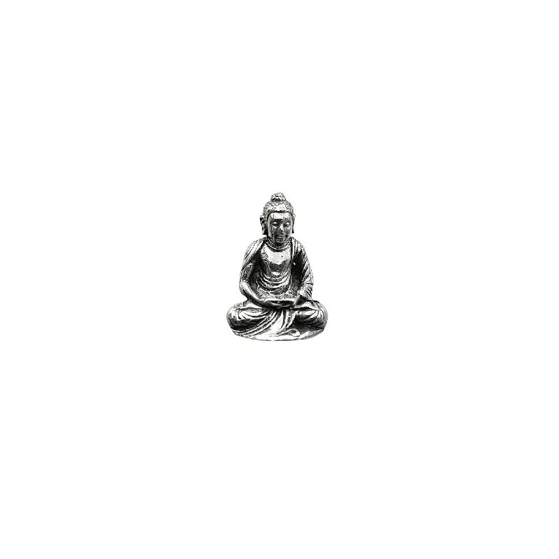 Braided Hemp Rope Necklace with a Seashell Pendant for Summer Beachgoers3-D Antique-Finish Gautama Buddha Pendant (Silver)