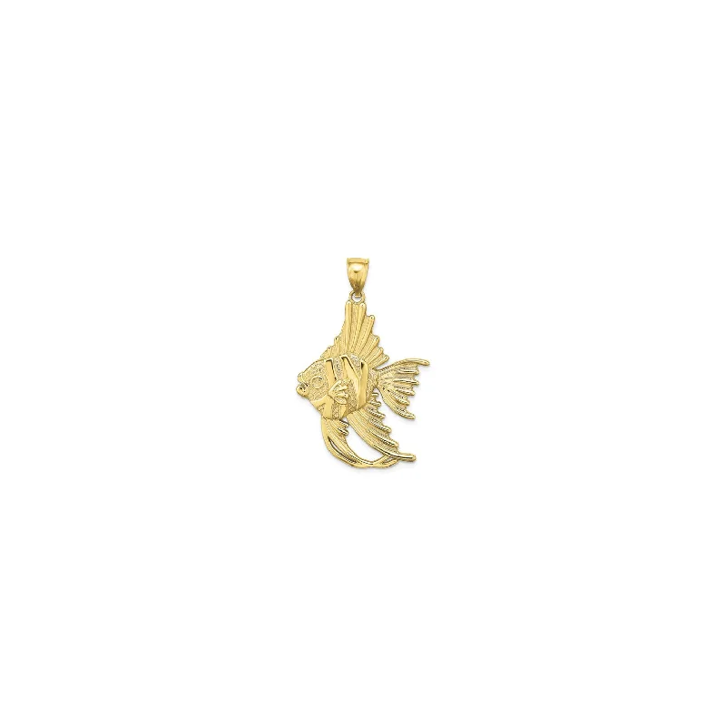 Mother - of - Pearl Inlaid Seahorse Pendant for Beach LoversAngel Fish Pendant (14K)