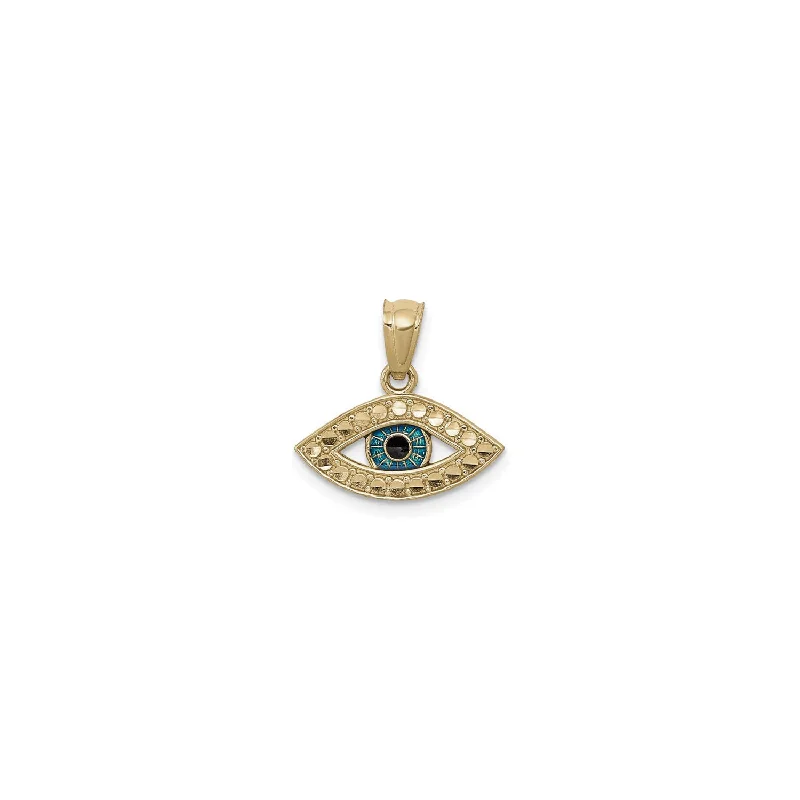 Handmade Leather - Wrapped Crystal Pendant for a Bohemian AestheticBlue Eye Pendant (14K)