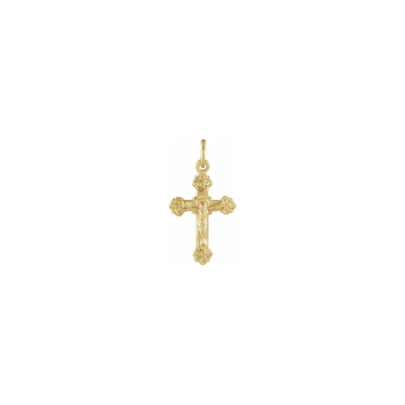 Customized Birthstone Pendant with Engraved Name for a Personalized TouchBudded Crucifix Pendant (14K)