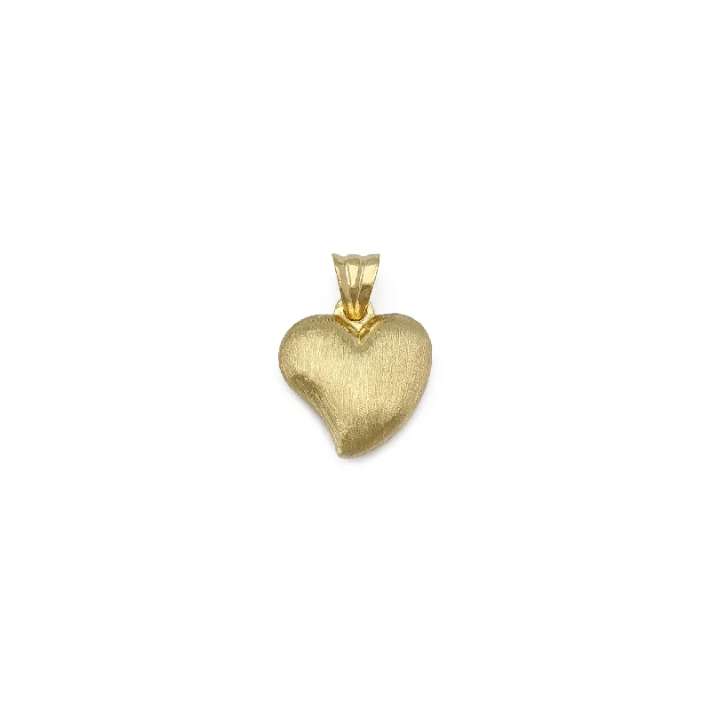 Retro - Inspired Art Deco - Patterned Pendant in Silver for Vintage LoversCurvy Brushed Finish Heart Pendant (14K)