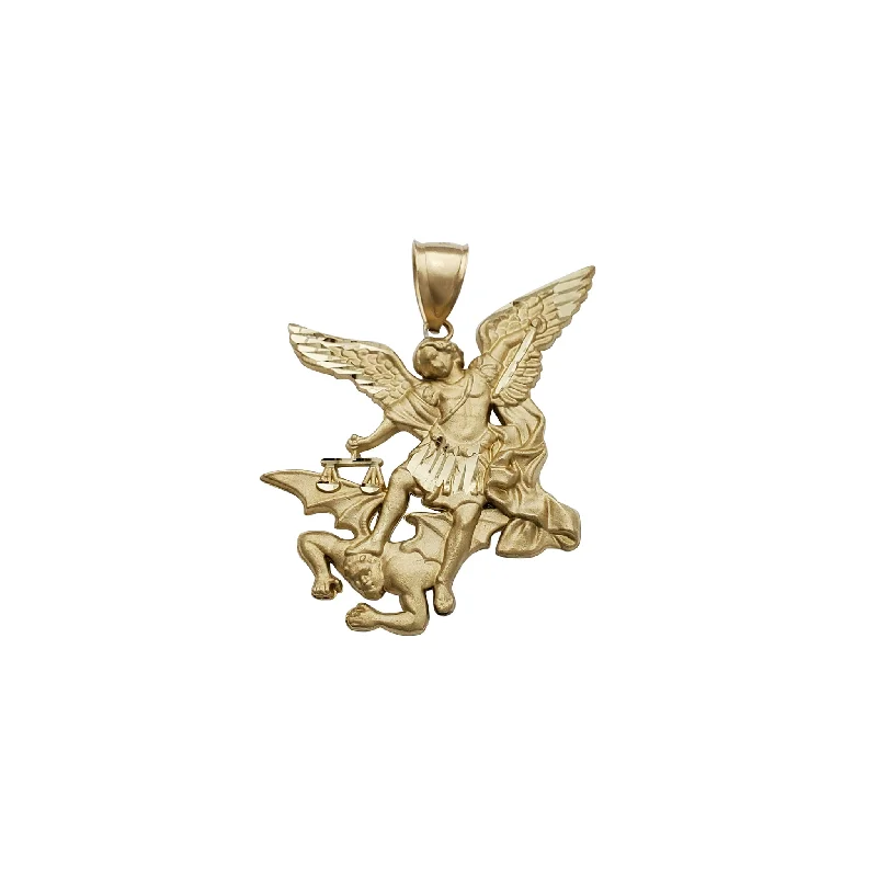 18K Gold - Plated Angel Wing Pendant for a Symbolic and Elegant AccessoryDiamond-Cut Saint Michael Matte Finish Pendant (14K)