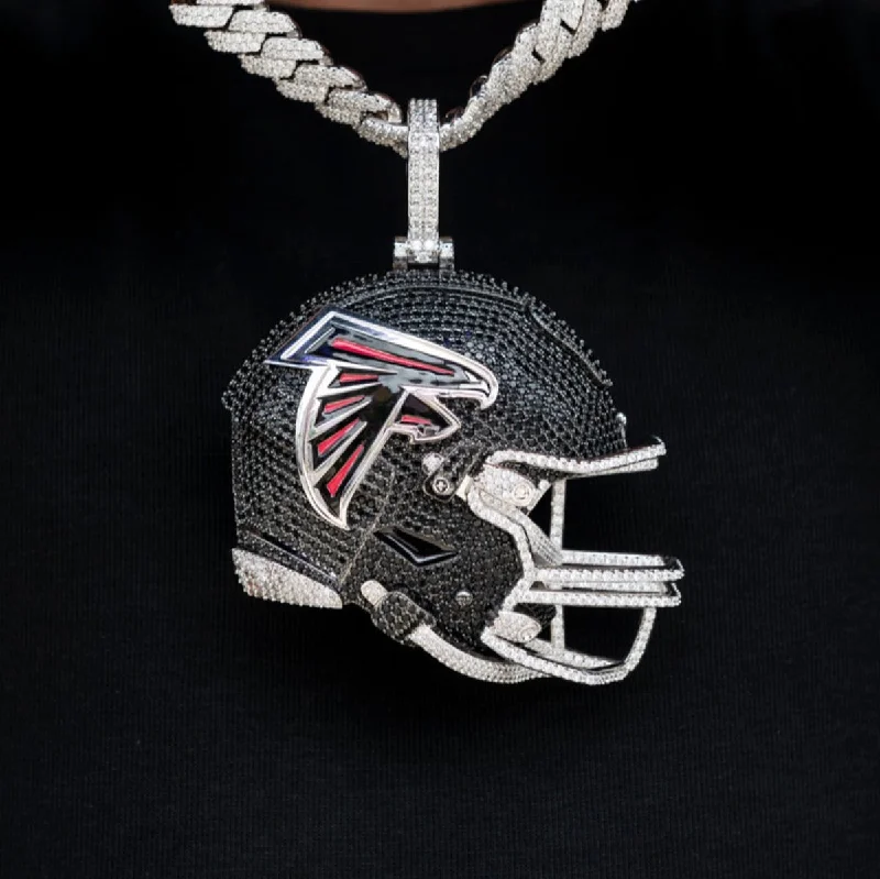 Adjustable - Length Turquoise - Inlaid Teardrop Pendant Necklace for TravelersGiant Atlanta Falcons Official NFL Helmet Pendant