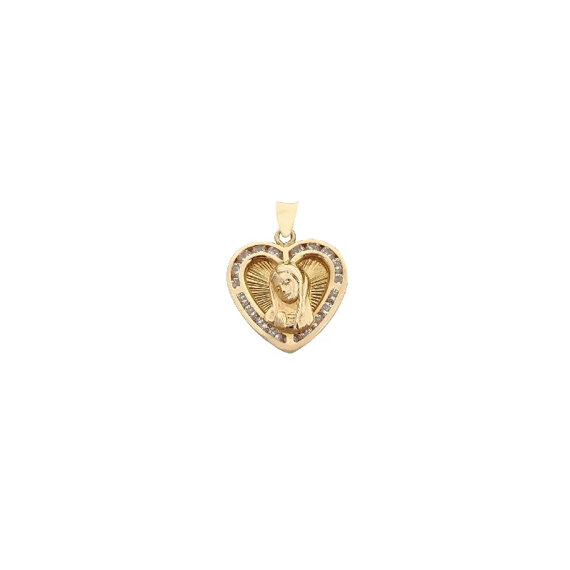 18K Gold - Plated Angel Wing Pendant for a Symbolic and Elegant AccessoryHeart Shape Virgin Mary Pendant (14K)